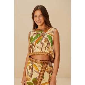 Sand Foliage Sketch LENZING™ ECOVERO™ Euroflax™ Blouse